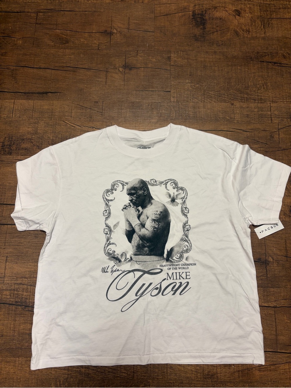 Pacsun White Mike Tyson Graphic Short-Sleeve Tee